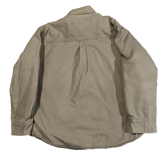 Craftsman Men's Lined Canvas Shirt Jacket Size L Tan Khaki Flannel Interior Work - Picture 7 of 7